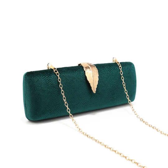 Leaf Suede Clutch