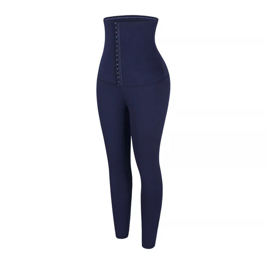 Slender Fit Double High Corset Leggings (Blue)