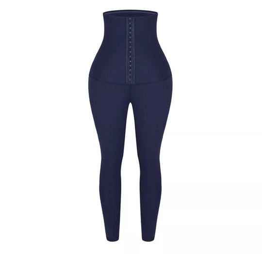Slender Fit Double High Corset Leggings (Blue)