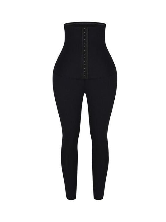 Slender Fit Double High Corset Leggings (Black)